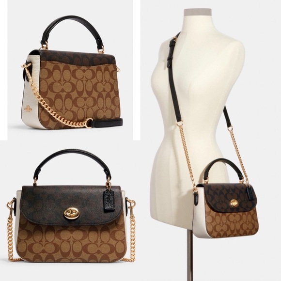 COACH Marlie Top Handle Satchel In Signature Canvas - Picture 1 of 16